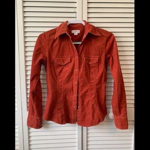 Burnt orange corduroy shirt
